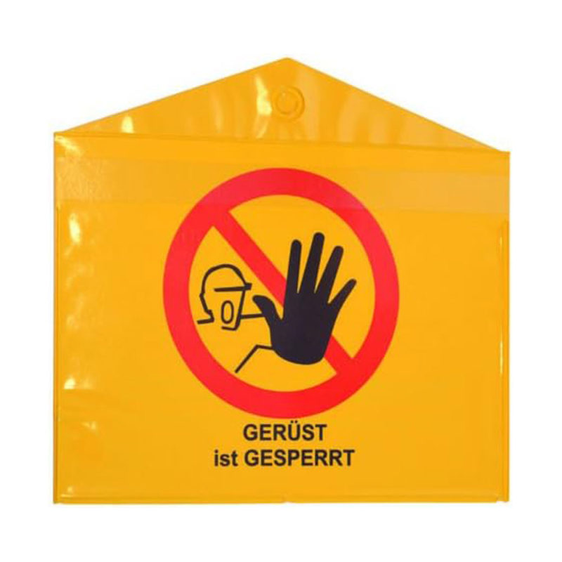 GERÜSTSCHILDTASCHE MIT AUFDRUCK "GERÜST GESPERRT"